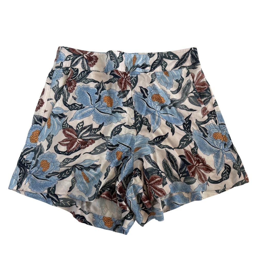 Old Navy Womens XS Blue Floral Soft Shorts Elastic Waist Rayon 563147-04